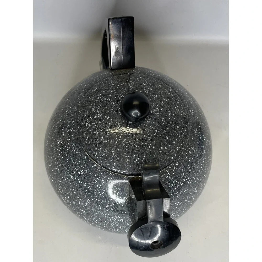 Copco Sam Lebowitz Speckled Enamelware Whistling Tea Kettle Modern Atomic‎